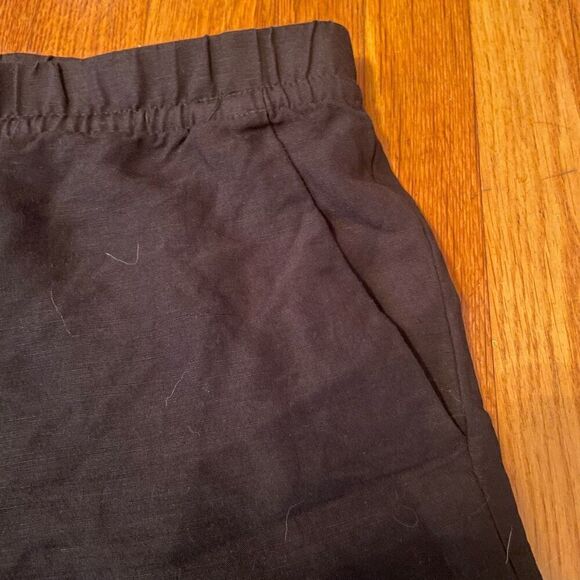 H&M | black linen blend drawstring crop pants XL - Picture 4 of 6